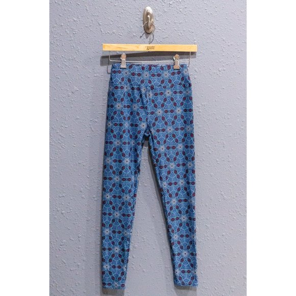 NWOT LuLaRoe Blue Kaleidescope Leggings One Size (OS) - Picture 1 of 3